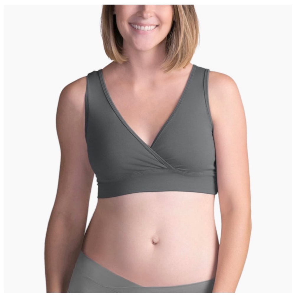 Kindred Bravely French Terry Racerback Nursing Sleep Bra in Grey Size Medium